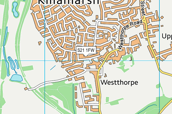 S21 1FW map - OS VectorMap District (Ordnance Survey)