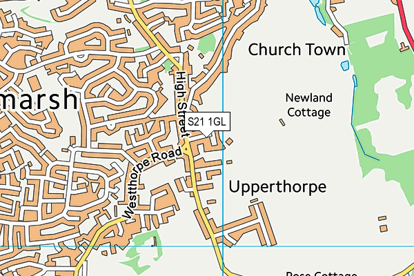 S21 1GL map - OS VectorMap District (Ordnance Survey)