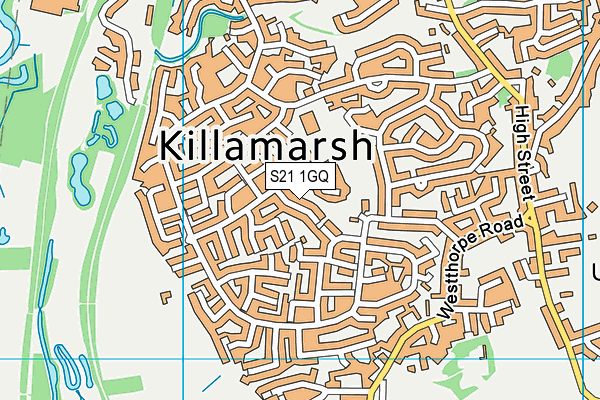 S21 1GQ map - OS VectorMap District (Ordnance Survey)