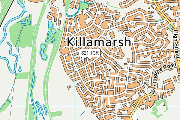S21 1GR map - OS VectorMap District (Ordnance Survey)