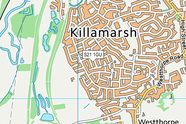 S21 1GU map - OS VectorMap District (Ordnance Survey)