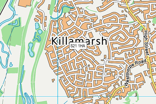 S21 1HA map - OS VectorMap District (Ordnance Survey)