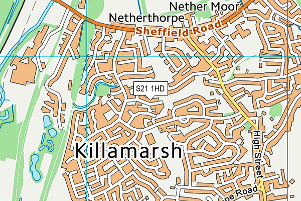 S21 1HD map - OS VectorMap District (Ordnance Survey)