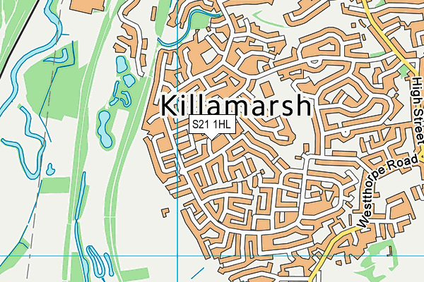 S21 1HL map - OS VectorMap District (Ordnance Survey)