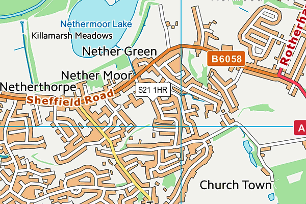 S21 1HR map - OS VectorMap District (Ordnance Survey)