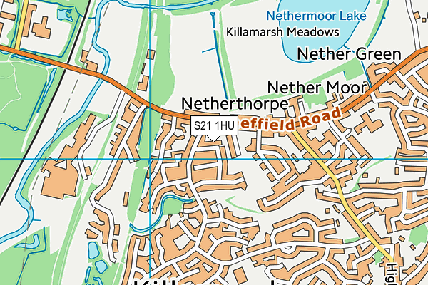 S21 1HU map - OS VectorMap District (Ordnance Survey)