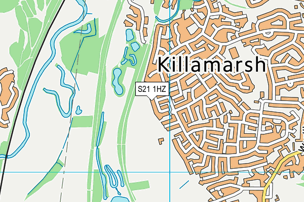 S21 1HZ map - OS VectorMap District (Ordnance Survey)