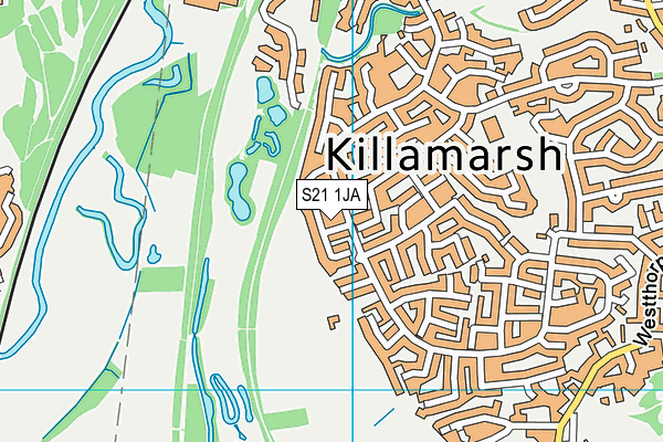 S21 1JA map - OS VectorMap District (Ordnance Survey)