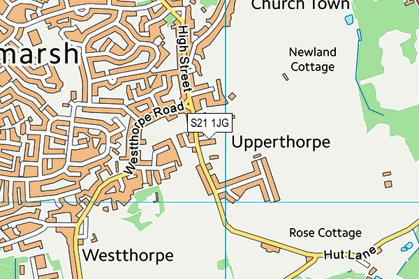 S21 1JG map - OS VectorMap District (Ordnance Survey)