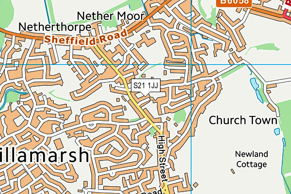 S21 1JJ map - OS VectorMap District (Ordnance Survey)