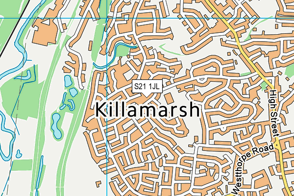 S21 1JL map - OS VectorMap District (Ordnance Survey)