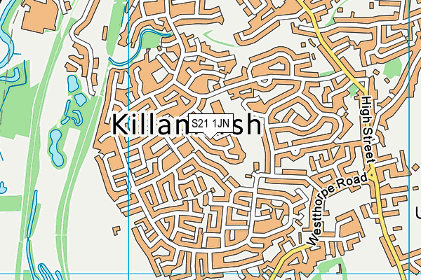 S21 1JN map - OS VectorMap District (Ordnance Survey)