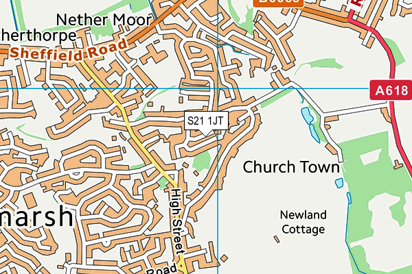 S21 1JT map - OS VectorMap District (Ordnance Survey)