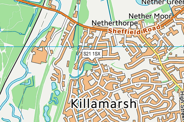 S21 1SX map - OS VectorMap District (Ordnance Survey)