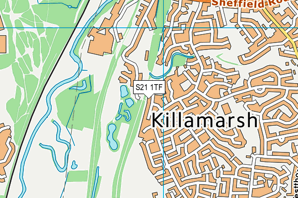 S21 1TF map - OS VectorMap District (Ordnance Survey)