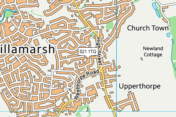 S21 1TQ map - OS VectorMap District (Ordnance Survey)