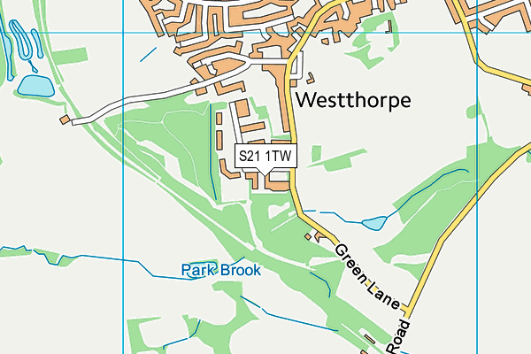 S21 1TW map - OS VectorMap District (Ordnance Survey)