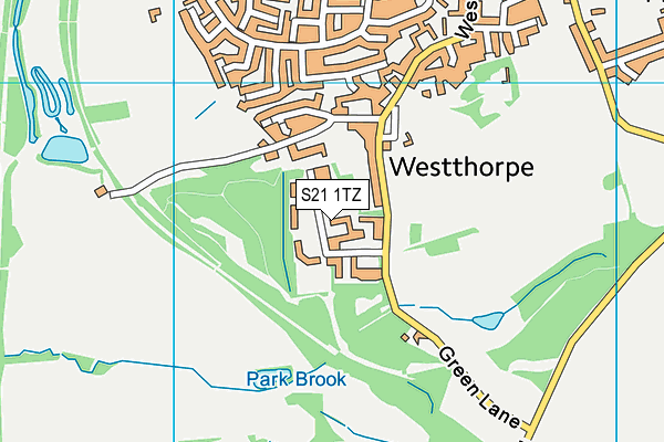 S21 1TZ map - OS VectorMap District (Ordnance Survey)