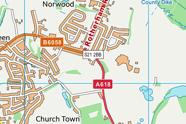 S21 2BB map - OS VectorMap District (Ordnance Survey)