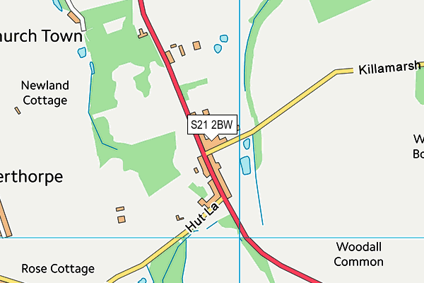 S21 2BW map - OS VectorMap District (Ordnance Survey)