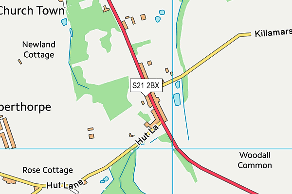 S21 2BX map - OS VectorMap District (Ordnance Survey)