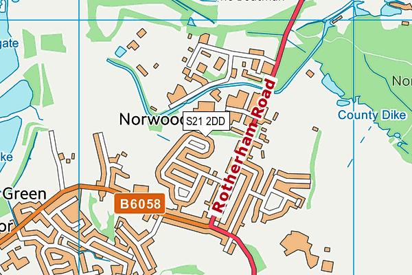 S21 2DD map - OS VectorMap District (Ordnance Survey)