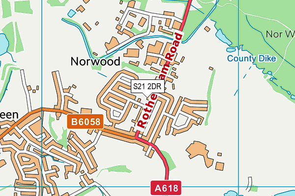 S21 2DR map - OS VectorMap District (Ordnance Survey)