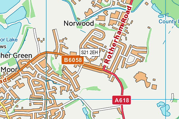 S21 2EH map - OS VectorMap District (Ordnance Survey)