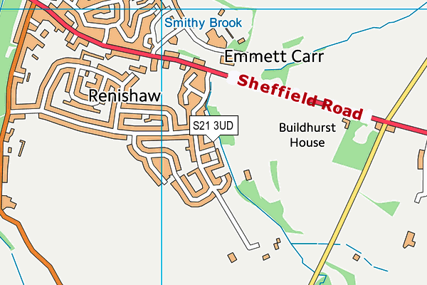 S21 3UD map - OS VectorMap District (Ordnance Survey)