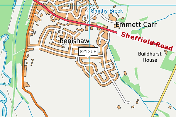 S21 3UE map - OS VectorMap District (Ordnance Survey)