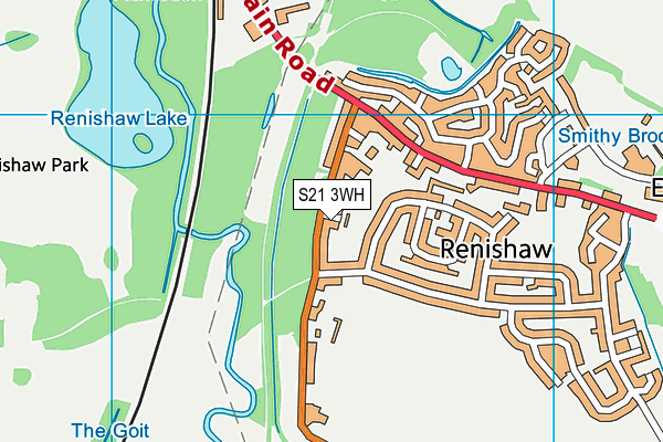 S21 3WH map - OS VectorMap District (Ordnance Survey)