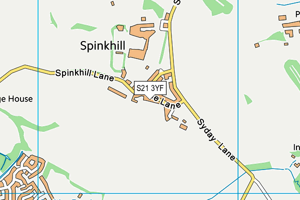 S21 3YF map - OS VectorMap District (Ordnance Survey)