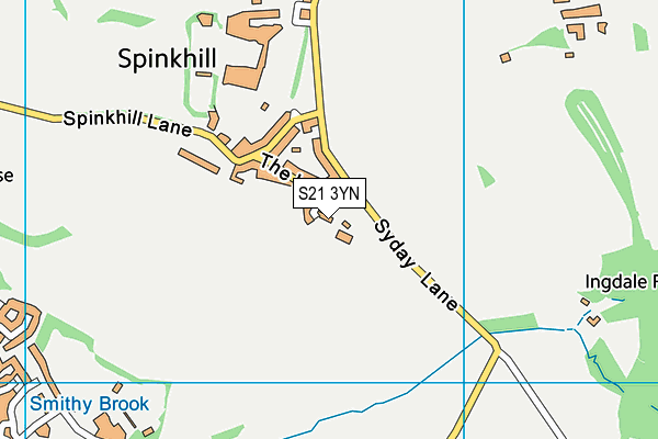 S21 3YN map - OS VectorMap District (Ordnance Survey)