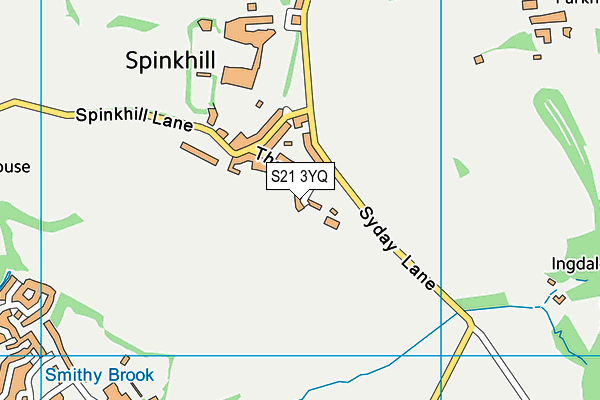 S21 3YQ map - OS VectorMap District (Ordnance Survey)