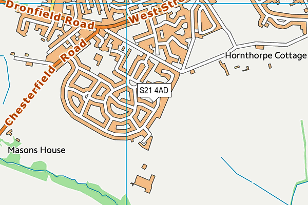 S21 4AD map - OS VectorMap District (Ordnance Survey)