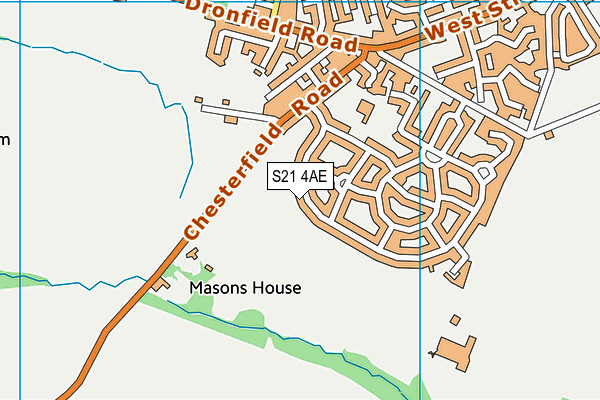 S21 4AE map - OS VectorMap District (Ordnance Survey)