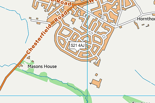 S21 4AJ map - OS VectorMap District (Ordnance Survey)