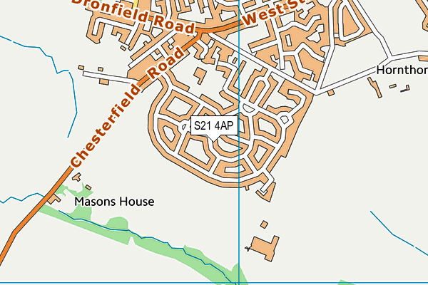 S21 4AP map - OS VectorMap District (Ordnance Survey)