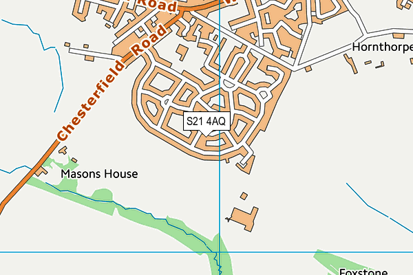 S21 4AQ map - OS VectorMap District (Ordnance Survey)
