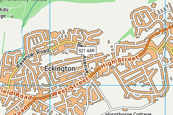 S21 4AR map - OS VectorMap District (Ordnance Survey)