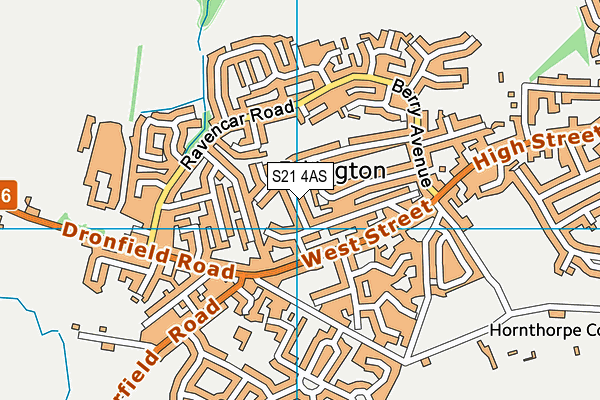 S21 4AS map - OS VectorMap District (Ordnance Survey)
