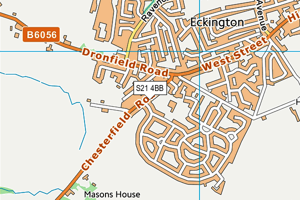 S21 4BB map - OS VectorMap District (Ordnance Survey)