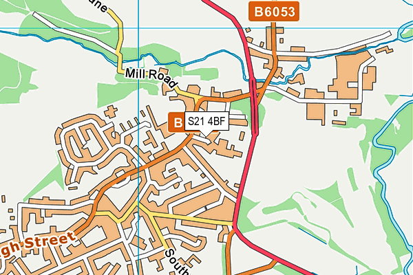 S21 4BF map - OS VectorMap District (Ordnance Survey)