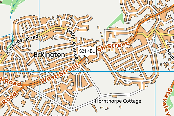 S21 4BL map - OS VectorMap District (Ordnance Survey)