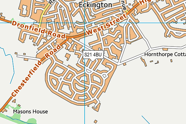 S21 4BU map - OS VectorMap District (Ordnance Survey)