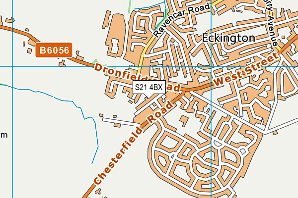 S21 4BX map - OS VectorMap District (Ordnance Survey)