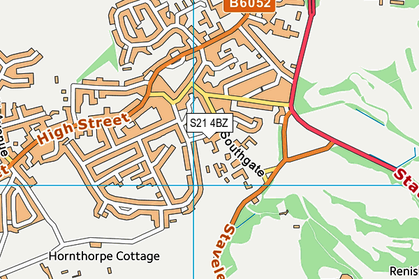 S21 4BZ map - OS VectorMap District (Ordnance Survey)