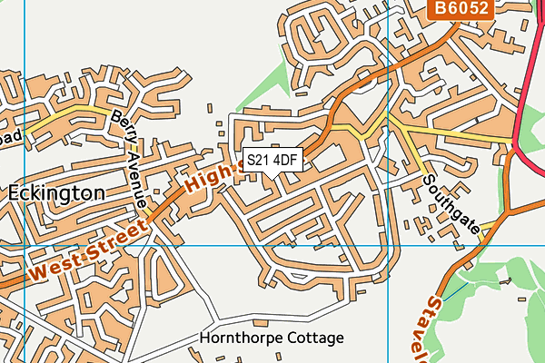 S21 4DF map - OS VectorMap District (Ordnance Survey)