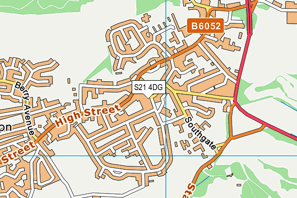 S21 4DG map - OS VectorMap District (Ordnance Survey)