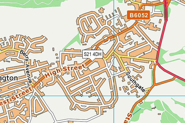 S21 4DH map - OS VectorMap District (Ordnance Survey)